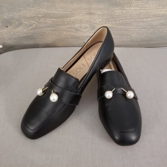 Sole Society Shoes - Sole Society Casper Leather Pearl Loafer Shoe